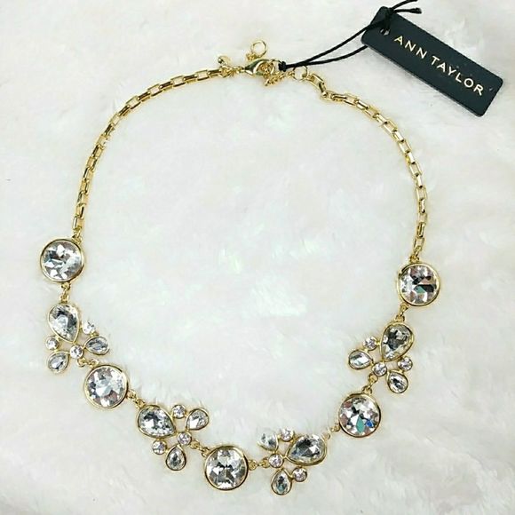 Ann Taylor Jewelry - Ann Taylor Crystal Glam Gold Tone Necklace